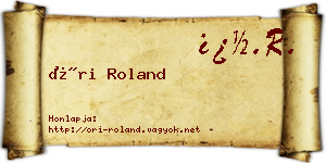 Őri Roland névjegykártya